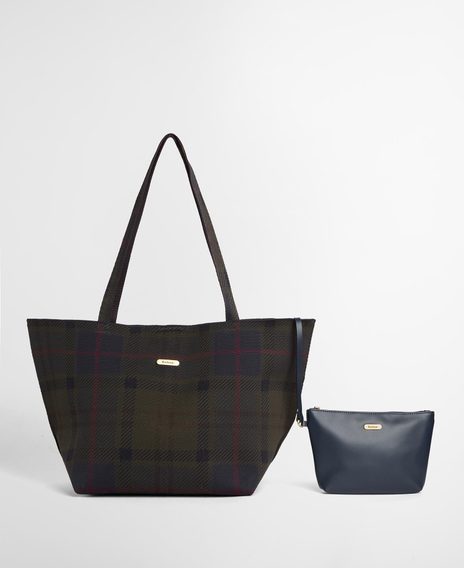 Barbour Layla Tartan Large Tote Bag — Shadow Classic Tartan