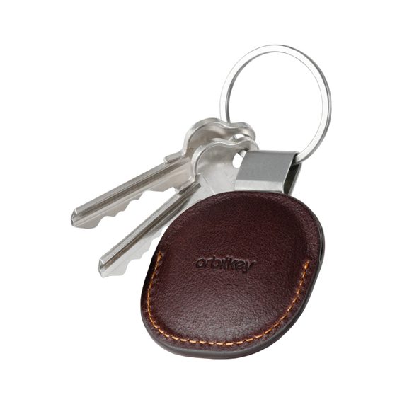 Kožený držák pro Airtag Orbitkey s kroužkem na klíče