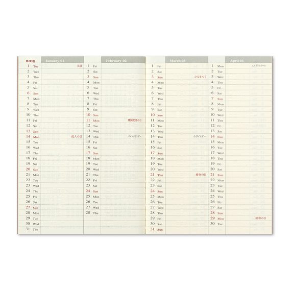 Traveler's Notebook s týdenním diářem na rok 2019 - černý (Passport)