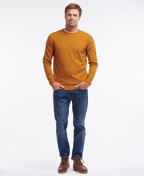 Barbour Essential Lambswool Crew Neck Sweatshirt — Dark Copper