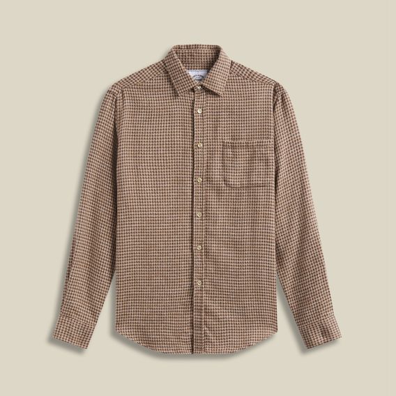 Portuguese Flannel Abstract Pied Poule — Light Brown