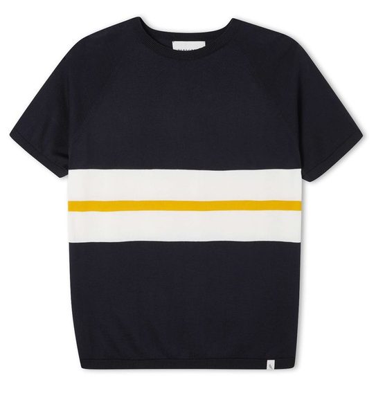 Плетена тениска от египетски памук Peregrine Eton Knitted Tee - Navy