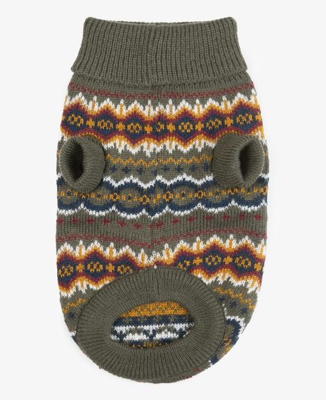 Barbour Case Fair Isle Dog Jumper — Olive