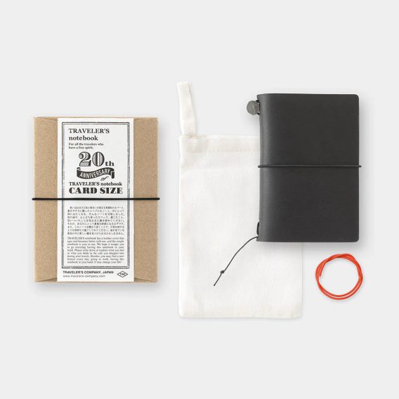 Traveler's Notebook Card Size 20th Anniversary Set — Black