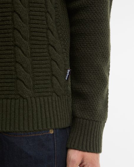Barbour Staplecross Rollneck Sweater — Forest Green