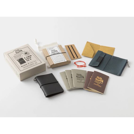 Traveler's Notebook Card Size 20th Anniversary Set — Black