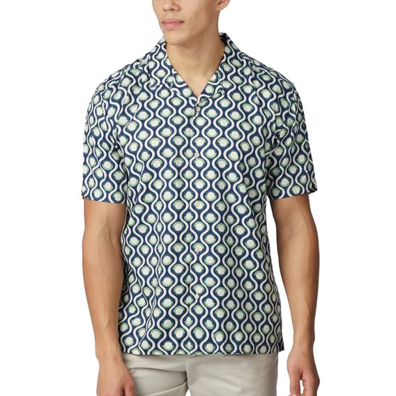 Ben Sherman — Retro Geo Print Shirt — Grass Green