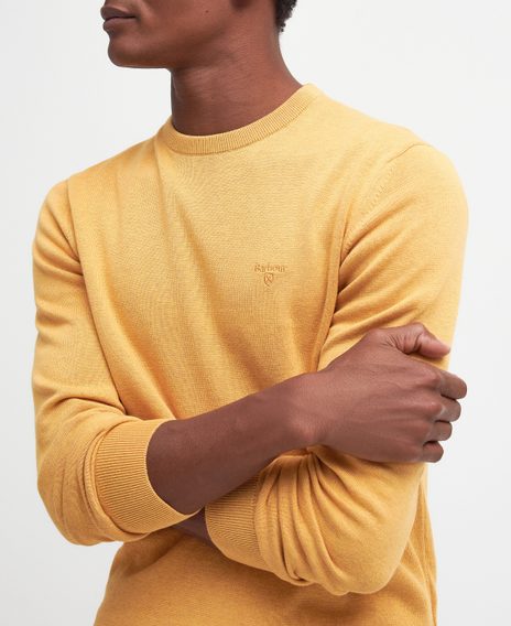 Barbour Pima Cotton Crew Neck Sweater — Honey Gold
