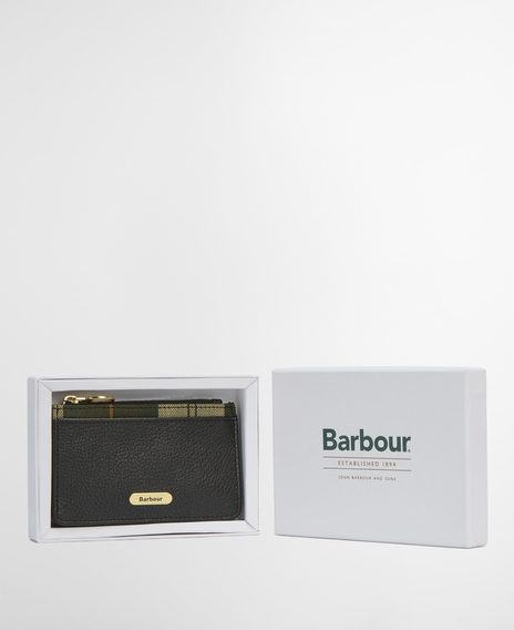 Barbour Alder Leather Card Holder — Black