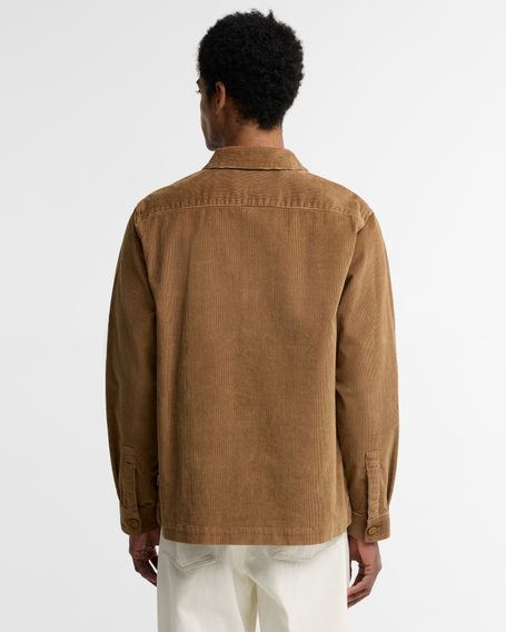 Barbour Tartan Trimmed Cord Overshirt — Rust