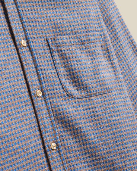 Portuguese Flannel Abstract Pied Poule — Blue