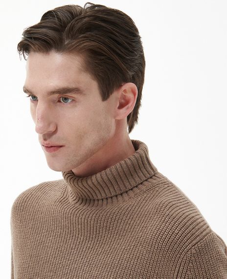 Barbour Steetley Roll-Neck Jumper — Military Brown