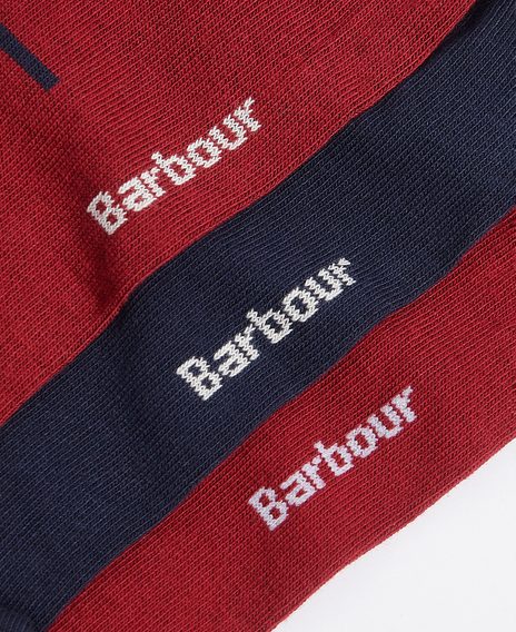 Barbour Tartan Socks Gift Box — Rich Red