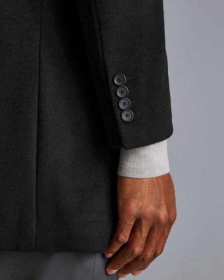 Charles Tyrwhitt Wool Overcoat — Black