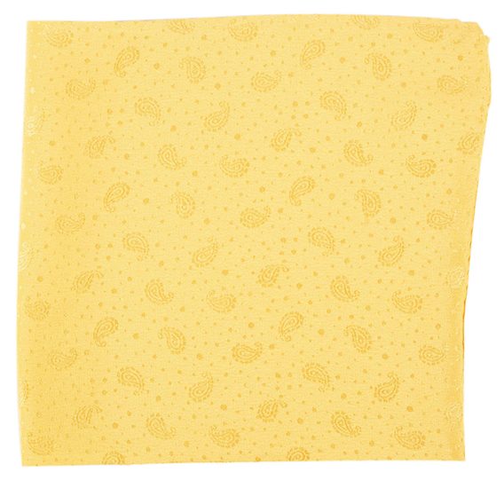 Žlutý hedvábný kapesníček s paisley vzorem John & Paul