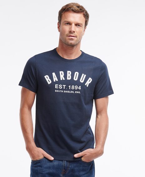 Bavlněné tričko Barbour Ridge Logo Tee - Navy