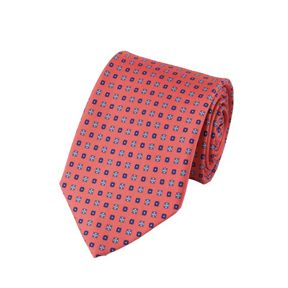 Charles Tyrwhitt Silk Geo Print Tie — Coral Pink