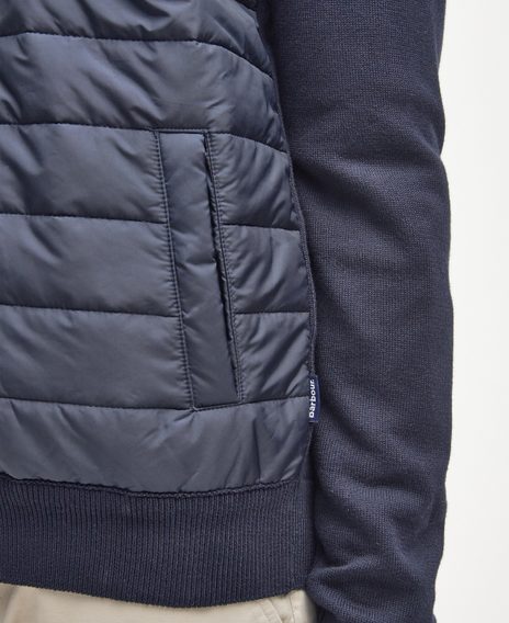Barbour Carn Baffle Zip Through Jumper — Navy