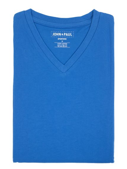 Pořádné tričko John & Paul - modré (V-neck)