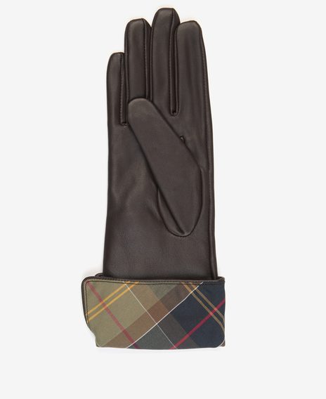 Barbour Lady Jane Leather Gloves — Chocolate