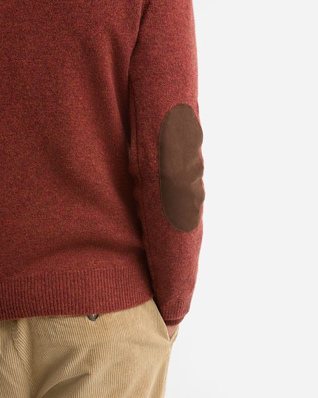 Barbour Essential Patch Crew Neck Sweater — Brick Red