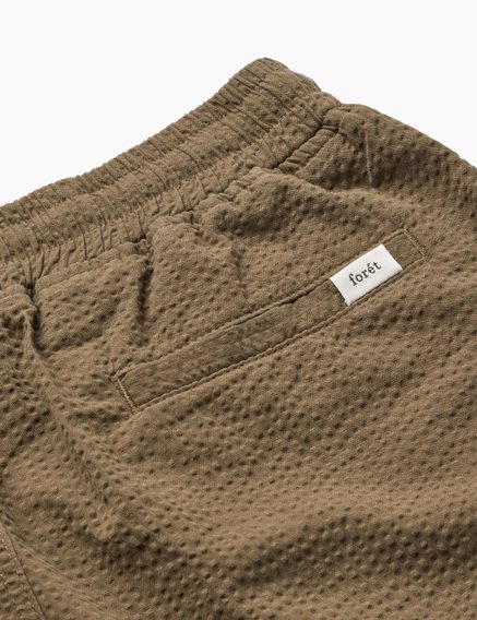 forét Hush Seersucker Shorts — Stone