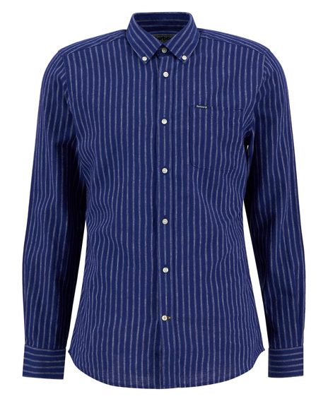 Barbour Nelson Striped Long-Sleeved Tailored Shirt — Indigo