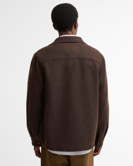 Barbour Marltown Tailored Wool Blend Overshirt — Brown