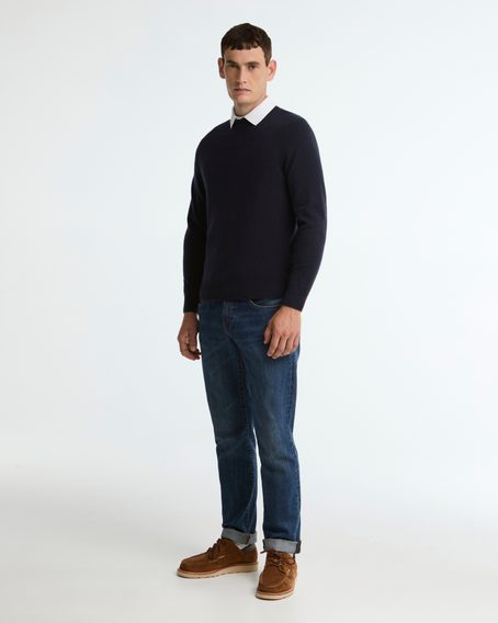 Barbour Pure Cashmere Sweater — Navy