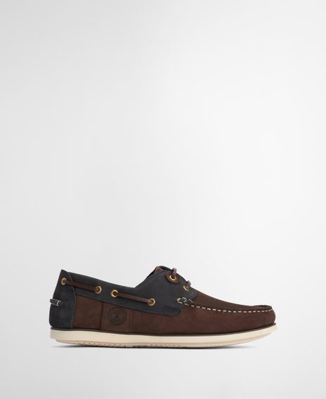 Barbour Wake Boat Shoes — Brown/Navy