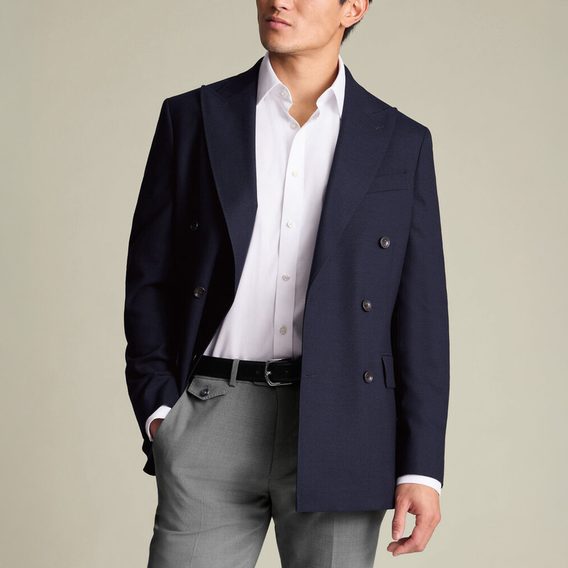 Charles Tyrwhitt Double Breasted Proper Blazer — Navy