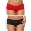 Kalhotky OBSESSIVE Lacea shorties 2pack černá/červená