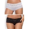 Kalhotky OBSESSIVE Lacea shorties 2pack černá/bílá