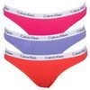 Dámské kalhotky tanga CALVIN KLEIN Carousel 3-pack coral/lila/pink