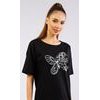 Dámská noční košile s krátkým rukávem Motýl - černá