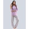 GINA dámské pyžamo dlouhé dámské, šité, s potiskem Pyžama 2020 19109P - šedofialová sv. šedá