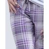 GINA dámské kalhoty dlouhé pyžamové dámské, šité, bokové, s potiskem 19757P - fialková šedá