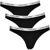 Dámské kalhotky tanga CALVIN KLEIN Carousel 3-pack black