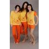 Dámské pyžamo kapri Vienetta Secret Přátelé - žlutá/oranžová