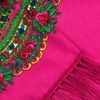 Růžový folkový šátek s dlouhými třásněmi