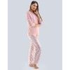 GINA dámské pyžamo dlouhé dámské, šité, s potiskem Pyžama 2020 19111P - lékořice šedá