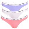 Dámské kalhotky tanga CALVIN KLEIN Carousel 3-pack QD3587E-EHP