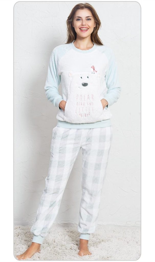 Dámské pyžamo dlouhé teplé Polar bear - smetanová - Vienetta - teplá soft  pyžama - Dámská pyžama, Dámské - Perfektní Prádlo.cz - Pohodlné noční  prádlo, župany a spodní prádlo pro Váš perfektní den!