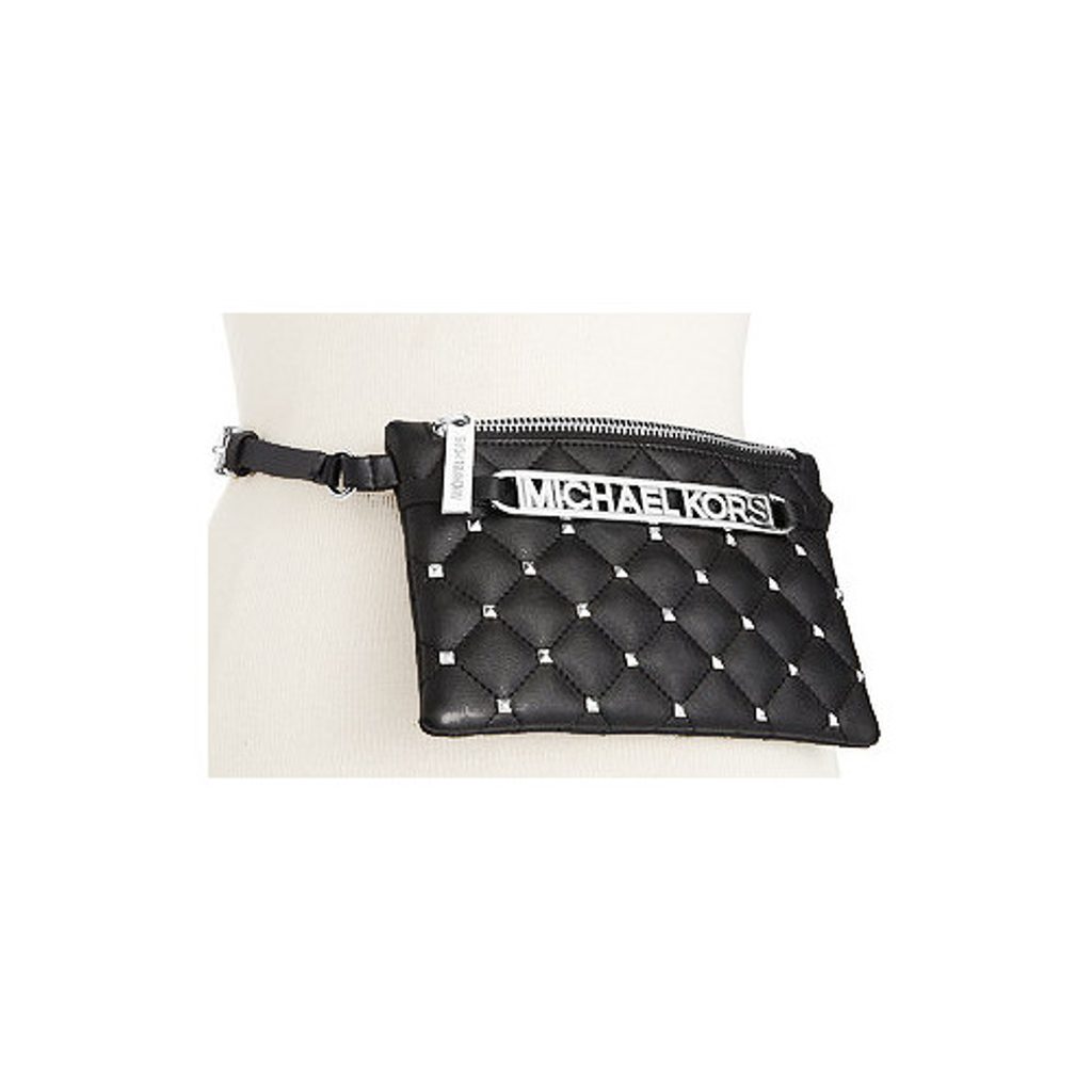 Elegantní dámská kabelka s opaskem MICHAEL KORS Studded Logo Belt Bag -  černá/stříbrná 553365c-2 - Michael Kors - Elegantní kabelky - Kabelky,  Kabelky a tašky, MÓDNÍ DOPLŇKY, PRO ŽENY, !STARE - Perfektní