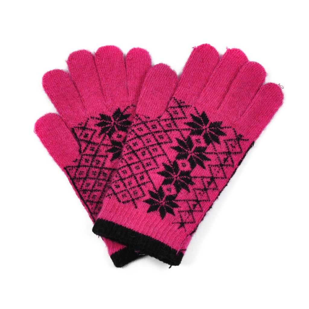 Angorské květované rukavice růžové - Art of Polo - Zimní - Pět prstů,  Rukavice, Dámské, Módní doplňky - Perfektní Prádlo.cz - Pohodlné noční  prádlo, župany a spodní prádlo pro Váš perfektní den!