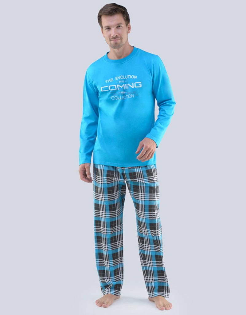 GINA pánské pyžamo dlouhé 79067P - dunaj bílá - GINA - pyžama s dlouhým  rukávem - Pánská pyžama, Pánské, !PerfektniPradlo.cz - Perfektní Prádlo.cz  - Pohodlné noční prádlo, župany a spodní prádlo pro Váš perfektní den!
