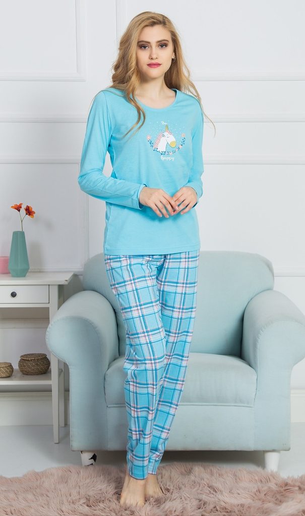 Dámské pyžamo dlouhé Jednorožec - lososová - Vienetta Secret - dlouhá  pyžama - Dámská pyžama, Dámské - Perfektní Prádlo.cz - Pohodlné noční  prádlo, župany a spodní prádlo pro Váš perfektní den!