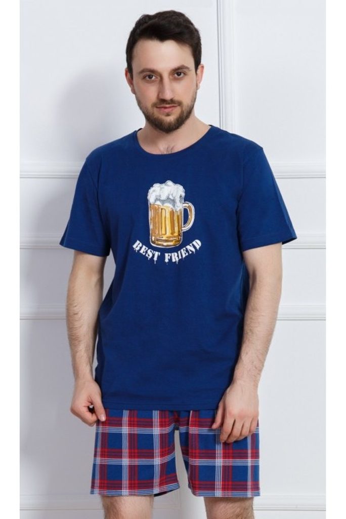 Pánské pyžamo šortky Velké pivo XXL - modrá - Gazzaz - pyžama s krátkým  rukávem - Pánská pyžama, Pánské - Perfektní Prádlo.cz - Pohodlné noční  prádlo, župany a spodní prádlo pro Váš perfektní den!