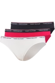 Dámské kalhotky TOMMY HILFIGER Essentials 3pack bikini modrá/červená/bílá