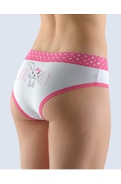 GINA dámské kalhotky francouzské, šité, bokové, s potiskem Funny 4 collection 14134P - purpurová bílá